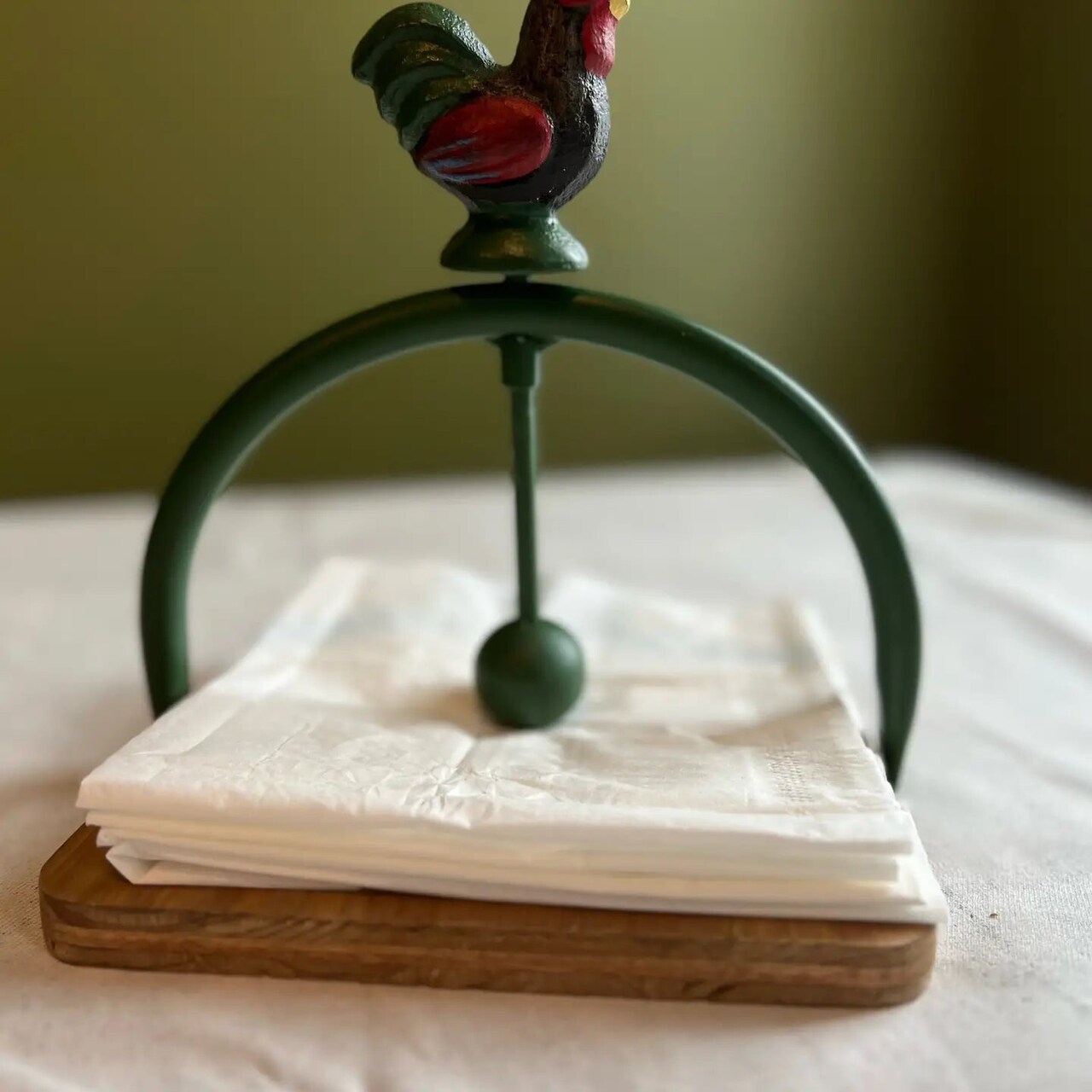 Decorative Rooster Napkin Holder Iron Tabletop Kitchen Counter Accessory